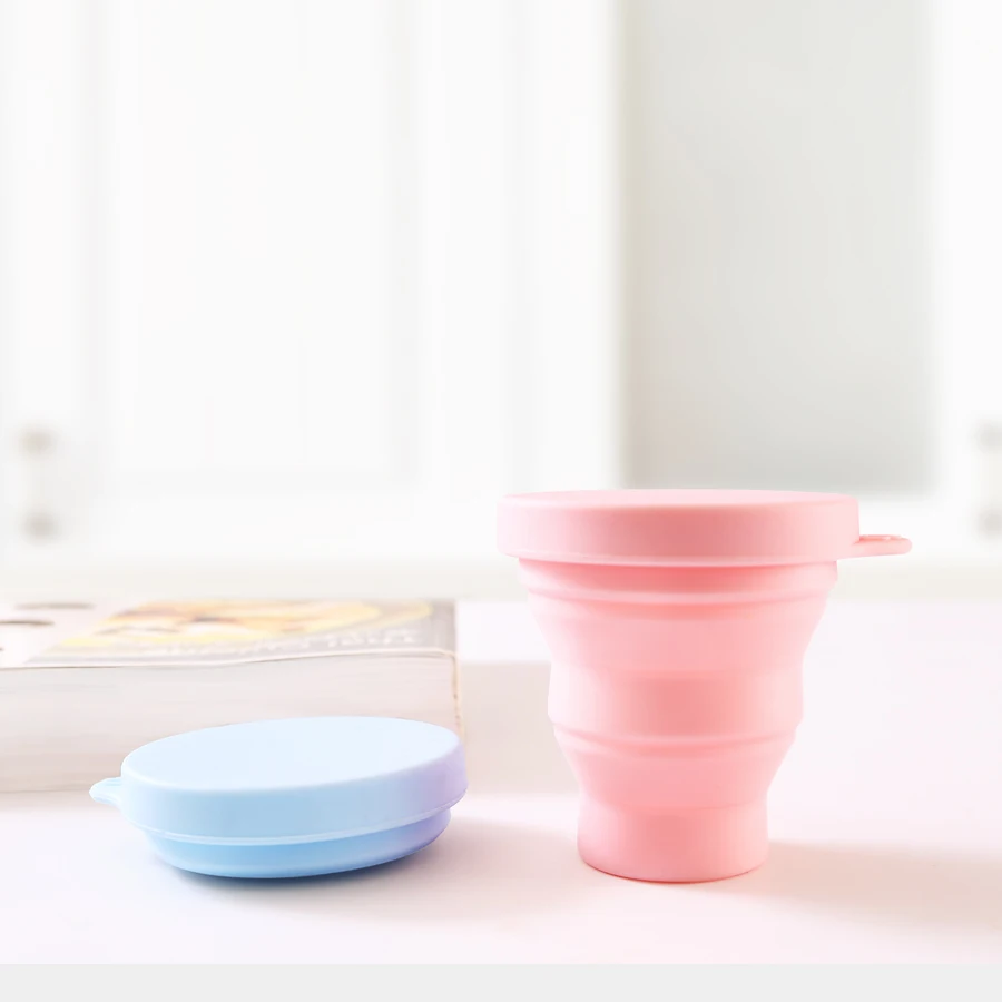 

Portable Silicone Folding Water Cups Hot Sale Travel Camping Folding Cup