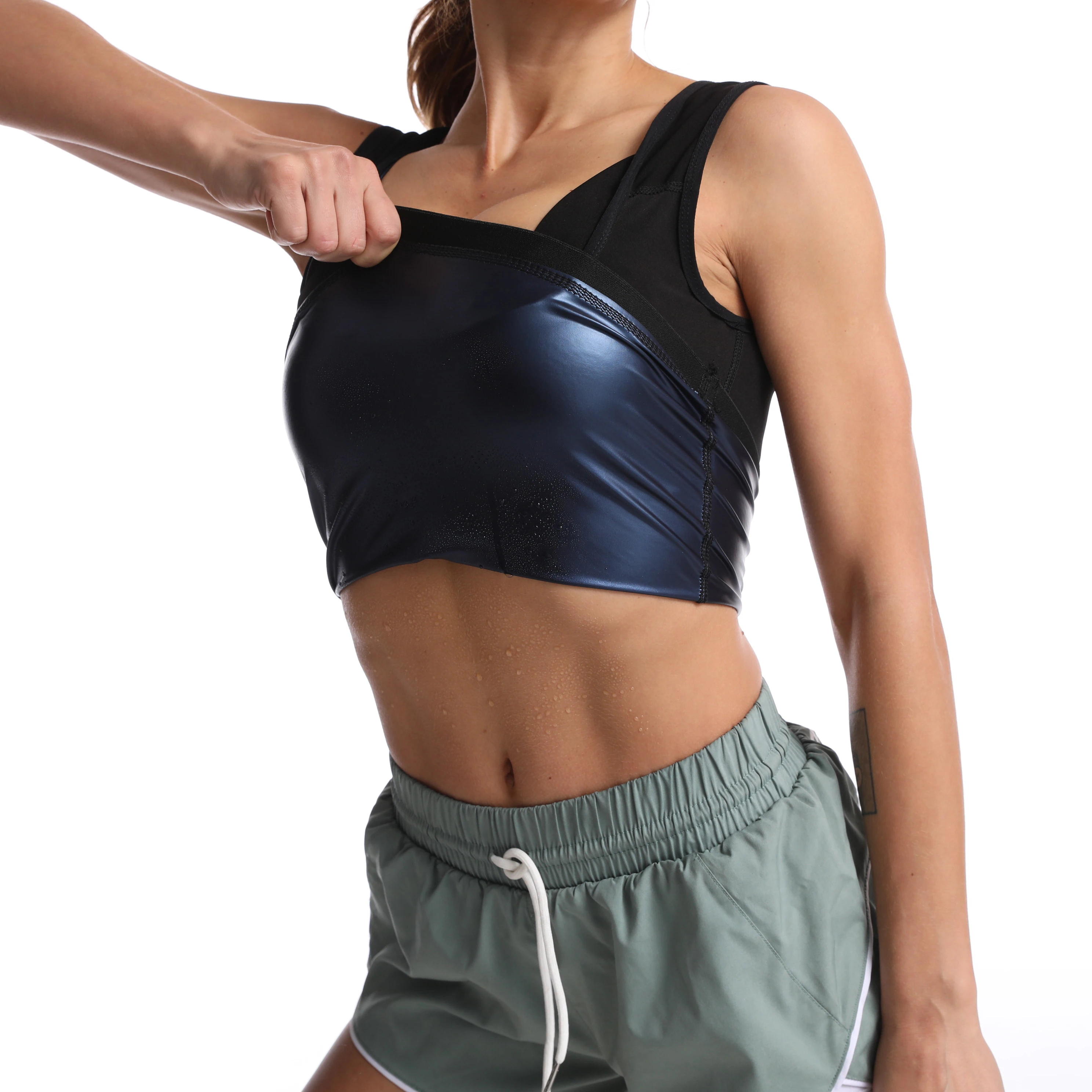 

Sweat Shaper Women's Premium Workout Tank Top Slimming Polymer Sauna Vest, Black