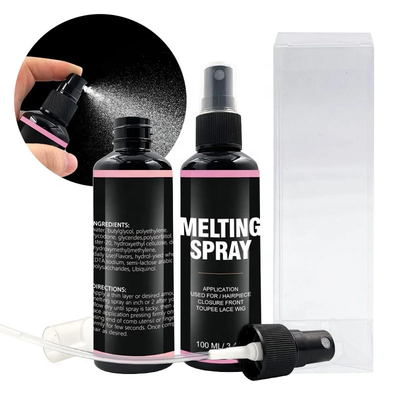 

Private Label 100 ml Quick Dry Water Remove Temporary Strong Hold HD Wig Lace Adhesive Glue Holding Melting Spray