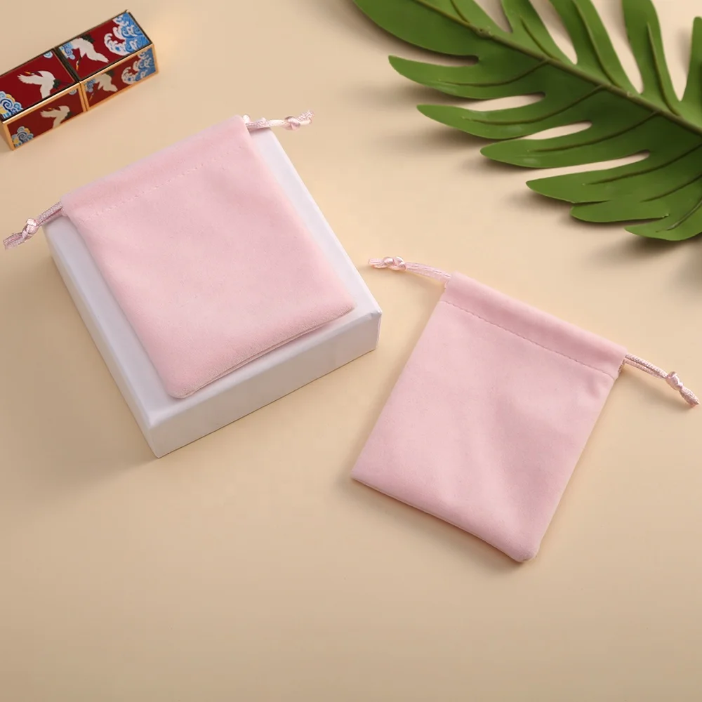 

Jewelry Velvet Drawstring Bag Pink Gift Packaging Pouches Wedding Party Decoration Eyelashes Makeup Storage Bags