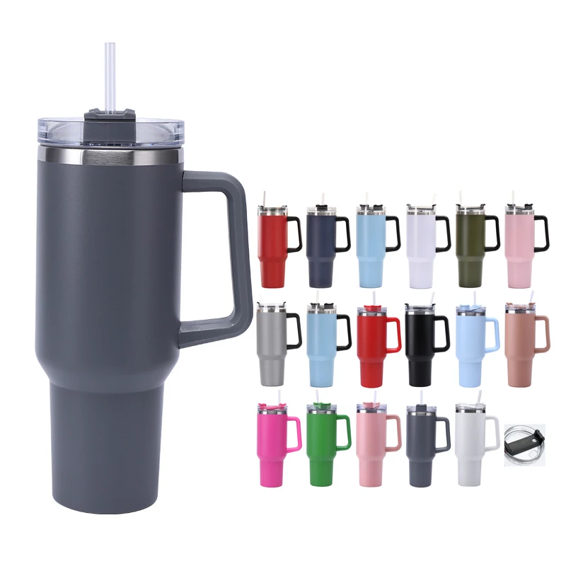 

Beauchy Wholesale 40oz Double Wall Vacuum Insulated Travel Tumbler Coffee Cup With Straw Handle
