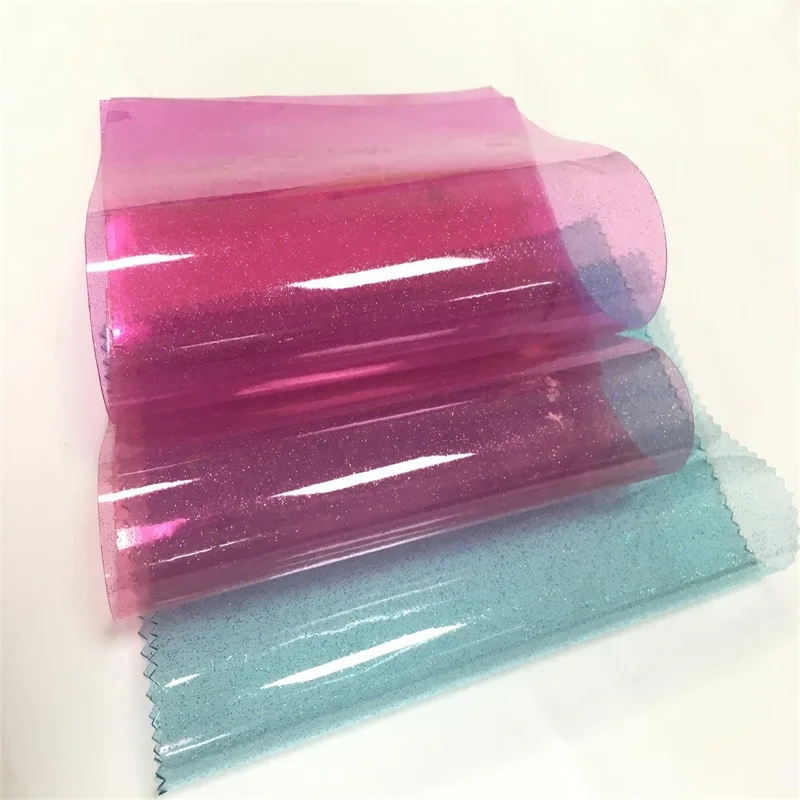 0.8mm Thick Waterproof PVC Fabric for Chair Handbags Shoes-Environmentally Friendly Colored Scallions PVC Materials
