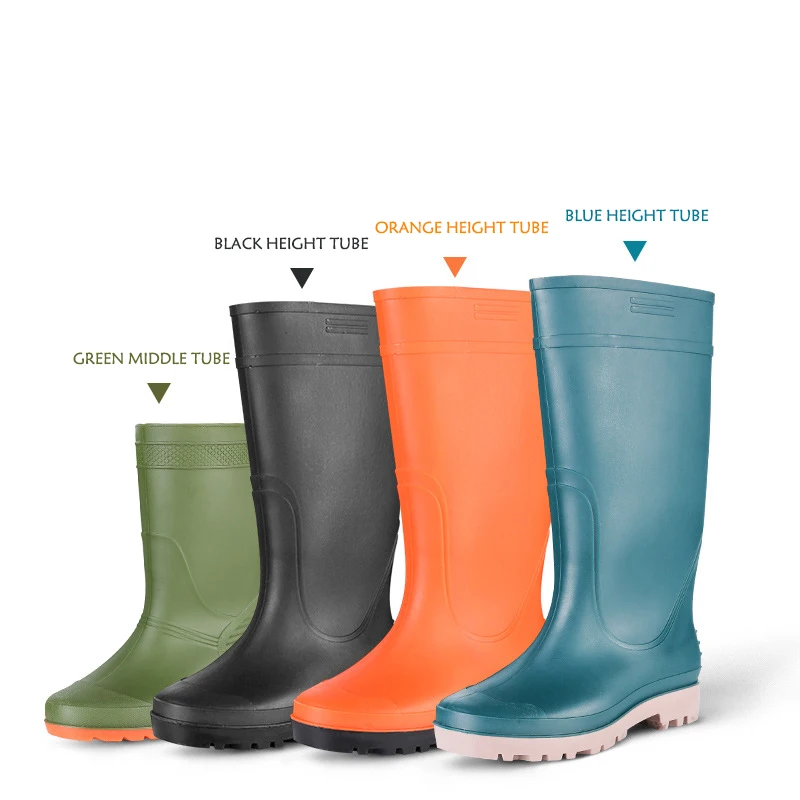 

PVC large size high-top water shoes matte sand surface rain boots, Four colors