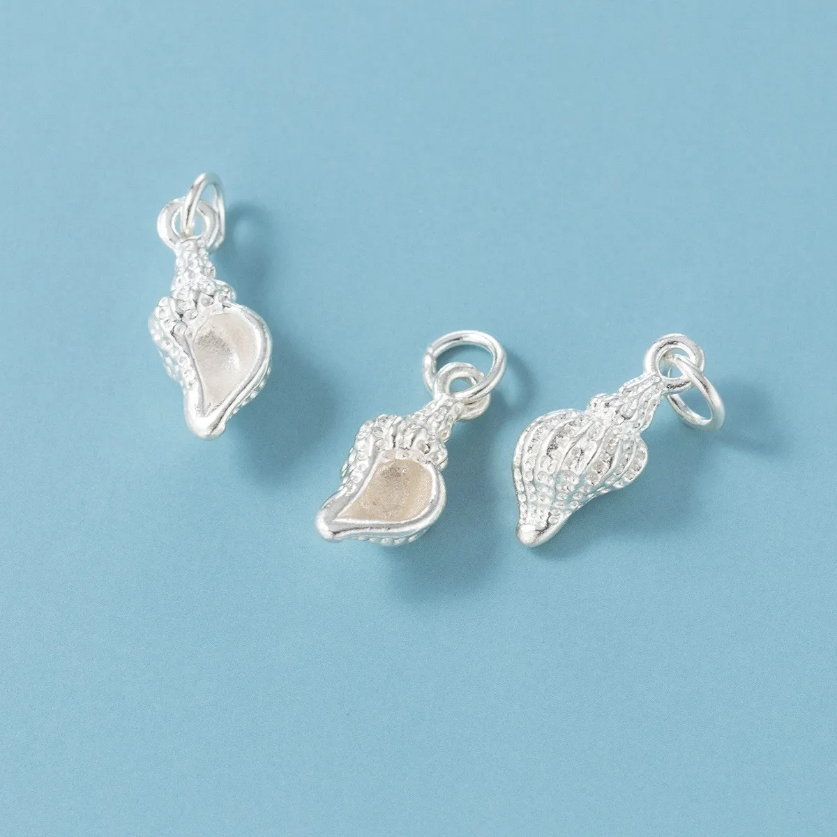 Hot Sales 925 Sterling Silver Conch Shell Pendant for Jewelry Necklace Making Charms