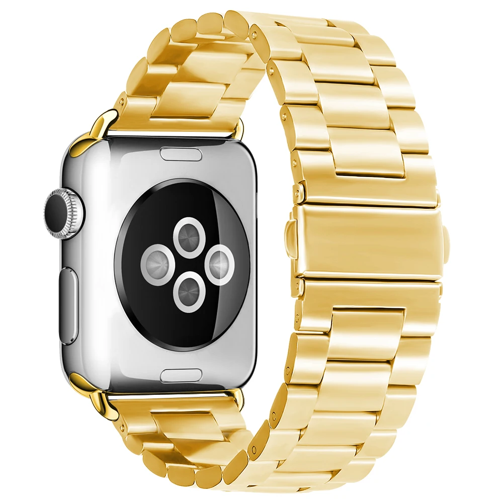 

20mm 22mm Smart Watch Strap Fashion Luxury Gold Metal Replaceable Stainless Steel Watch Bands for Apple Watch, Optional