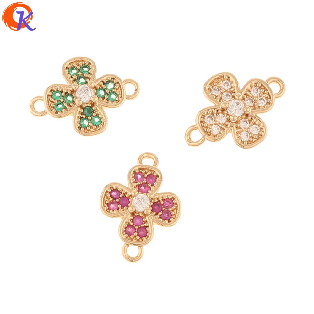 

Cordial Design 50Pcs 9*13MM Jewelry Accessories/DIY Making/Hand Made/Flower Shape/Earring Findings/CZ Charms/Jewelry Connectors