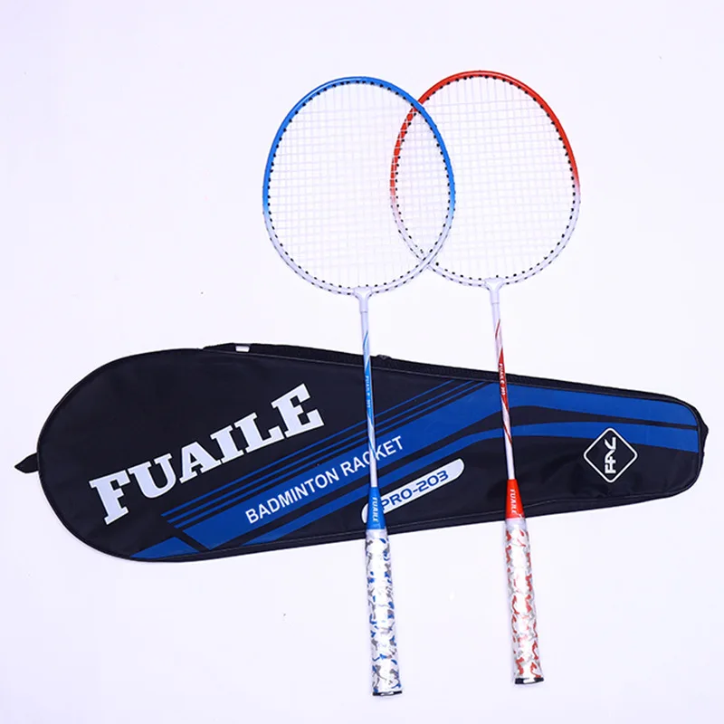 

Factory direct badminton racket iron alloy adult beat resistant training racket set beginner racket, Red,blue