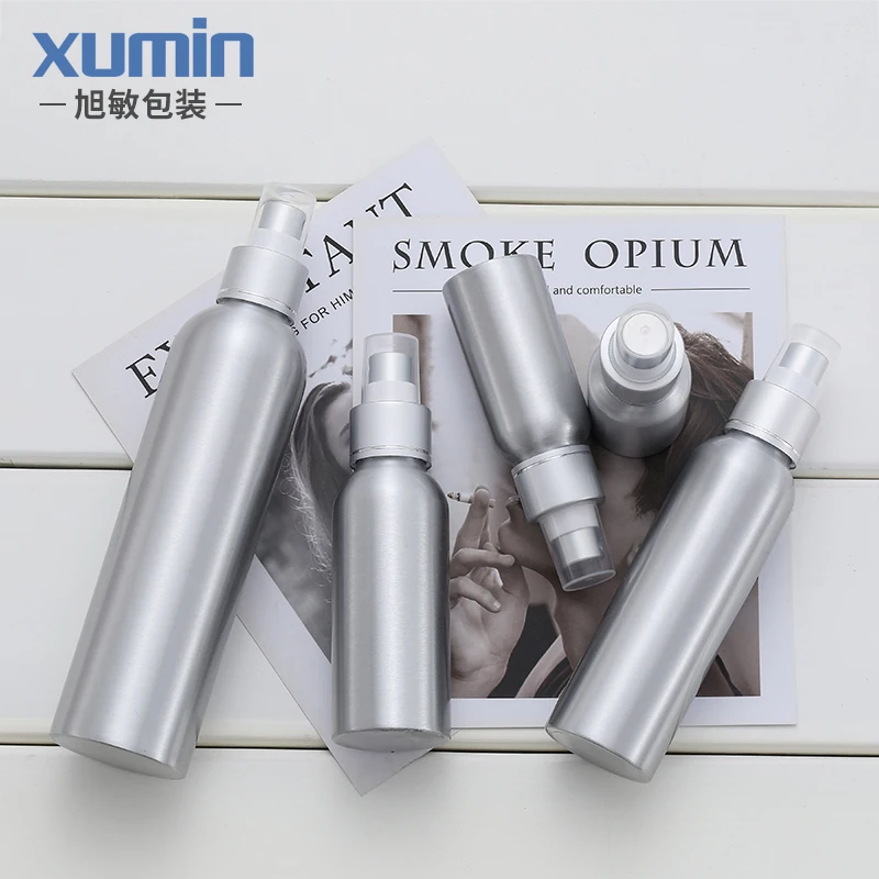 

30ml 50ml 100ml 120ml 250ml aluminum bottle silver cosmetic aluminum spray bottle