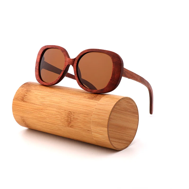 

Hand-Made Brazil Pear Wood Frame Sunglasses New Design Low Price Polarized Dark Glasses