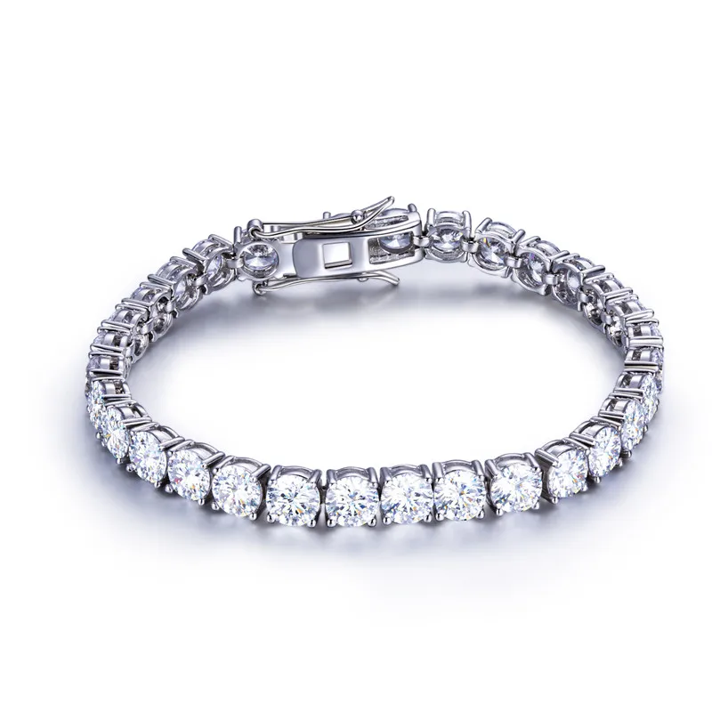 

DEF Moissanite Tennis Chain 4mm 18K 14K 10K Gold 925 Sterling Silver Bracelet Moissanite Tennis Bracelet