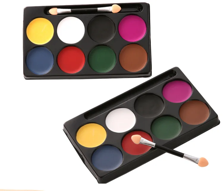 

Non toxic 8 colors Body paint halloween Makeup oil based face paint with sponge stick set