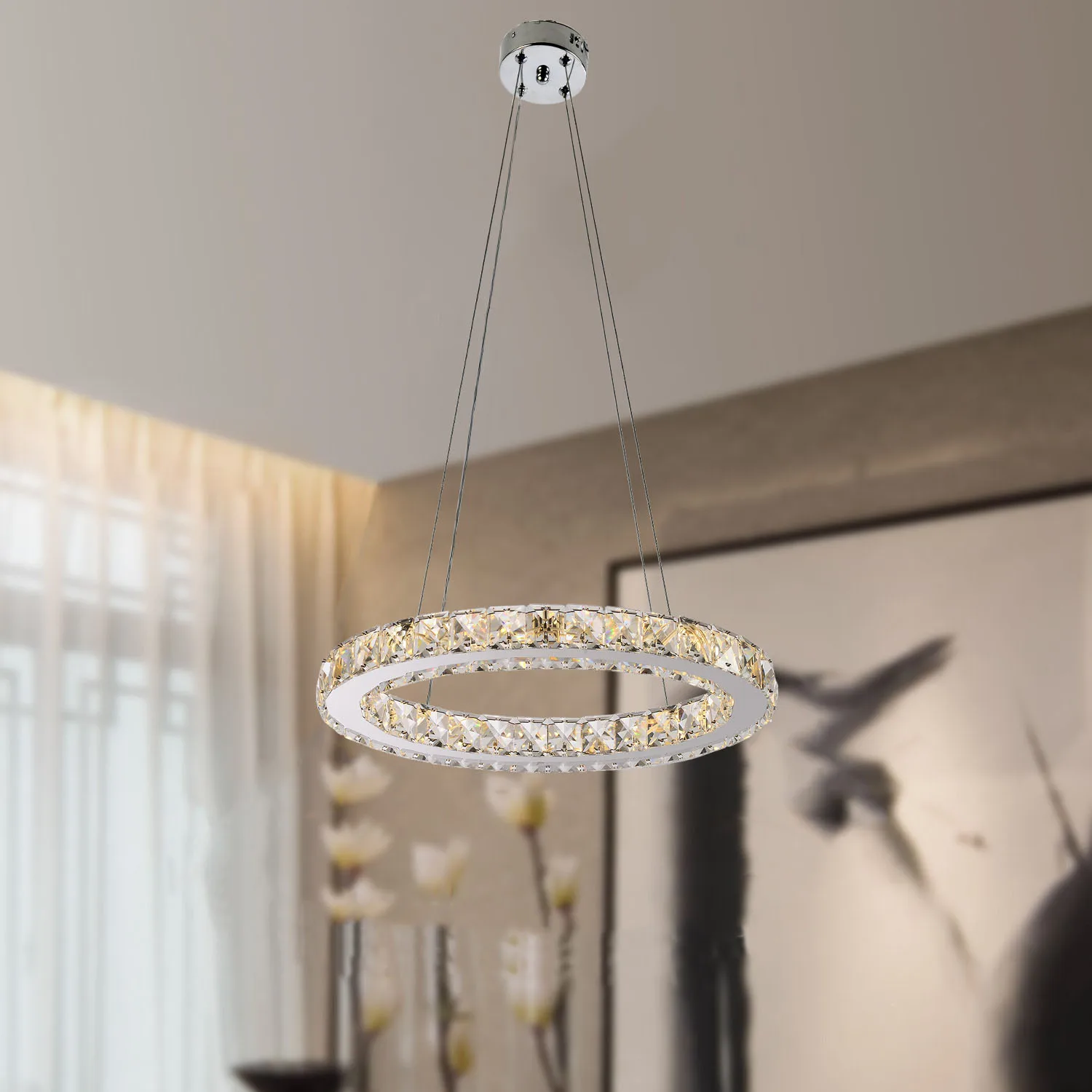 Amazon,Gran Oferta,Candelabro De Anillo De Cristal,Lámpara Colgante
