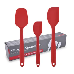 Eco-friendly custom christmas heat resistant spatulas kitchen baking smoother silicone scraper set cake silicon spatula
