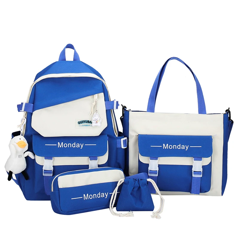 

Wholesale new design backpacks 4 pieces in 1 school bags set high quantity girls backpack bags with pencil cases