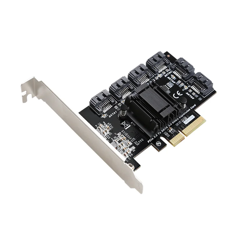 

ASMedia ASM1166 chip 6 Ports SATA 3.0 to PCIe Gen 3 PCI Express 4X Expansion Card