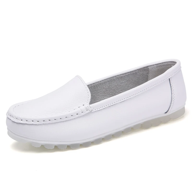 

Anti Slip Working With Fleece Leather White Nursing Shoes Clogs For Nurse And Doctor.