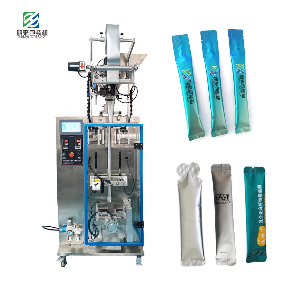 

Automatic Small Sealing Sachets Stick Spice Snuff Chili Pepper Milk Sugar Powder Pack Vertical Plastic Bag Pouch Packing Machine