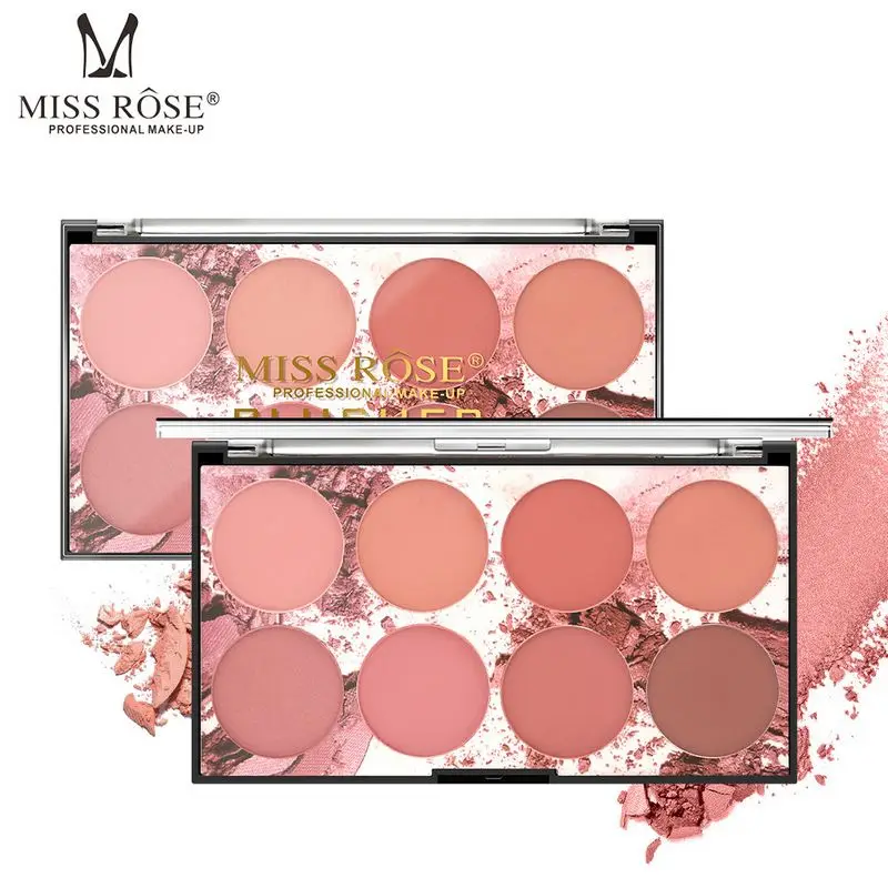 

8 Colors MISS ROSE Blush Palette Face Mineral Pigment Palette Blusher Powder Professional Makeup Blush Contour Shadow