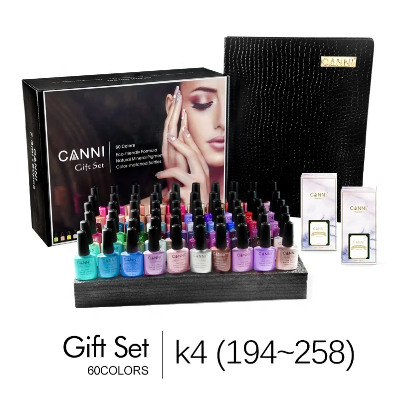 

CANNI Gel Polish Kit 60pcs/set 2021 New Hot Sale Manicure Nail Art Salon UV Gel 16ml Peel Off Base Coat Long Wear Nowipe Topcoat, 5 different series