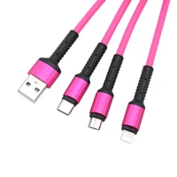 

colorful retractable 3 in 1 usb cable mobile phone used TPE muti charger cable