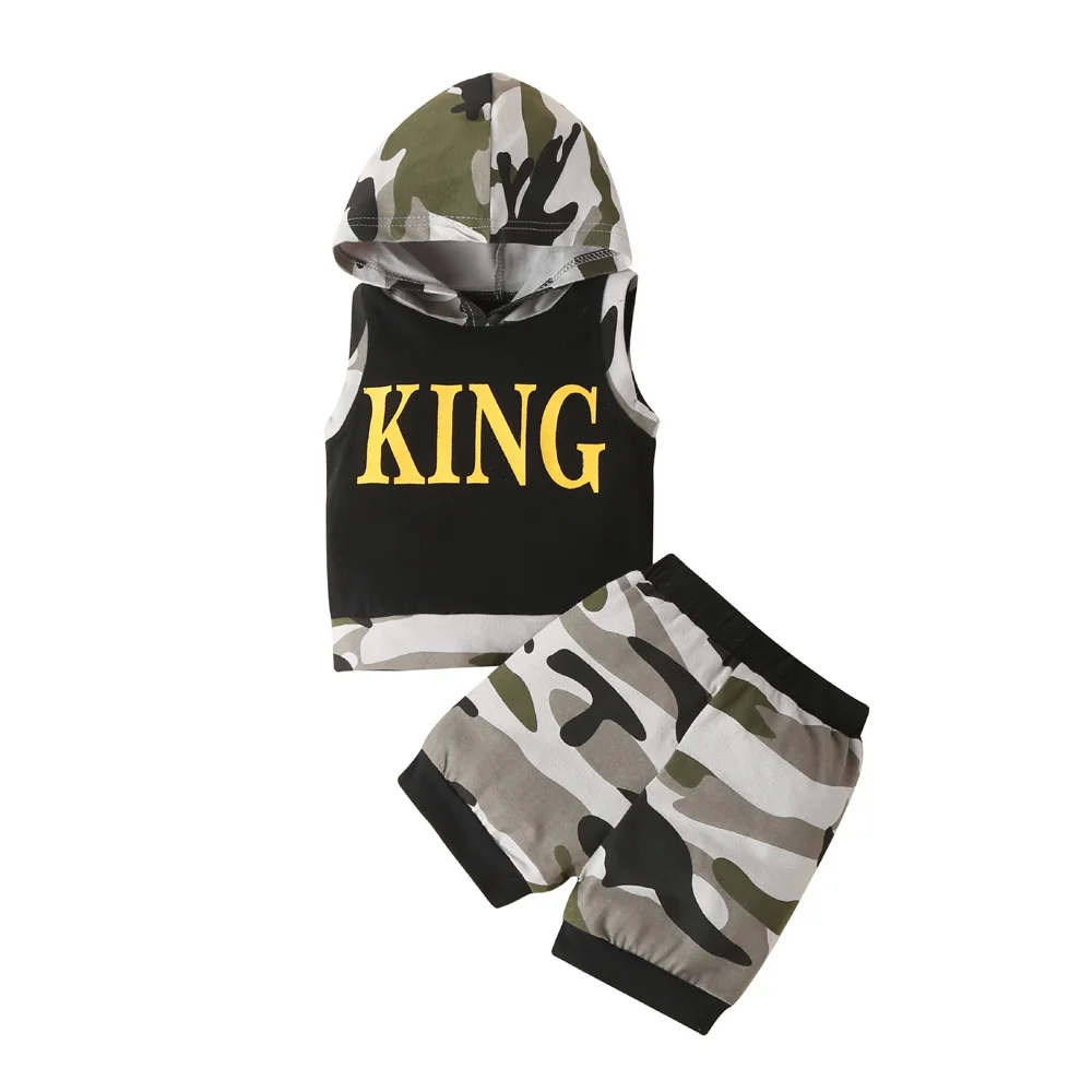

Boys Clothes Set Children Hoodies Vest Shirts Pants Trousers 2 piece Children Clothing Camo sets, As pictures
