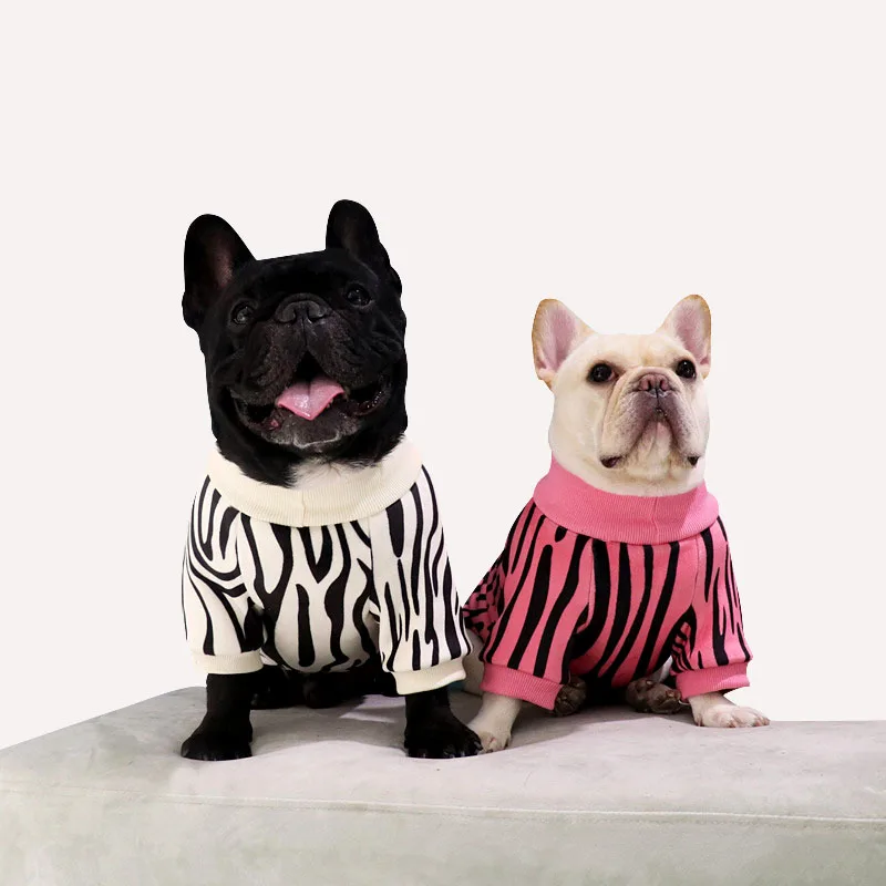 

Spring/Autumn Luxury Designer Zebra Pattern Pet Cat Puppy Dog Tshirt Clothes, White/pink/blue