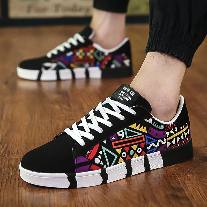 

Sports Shoes For Men Low Price Fashion Casual Breathable Shoes Printing Fashion Flat Outdoor Walking Running Shoes Size