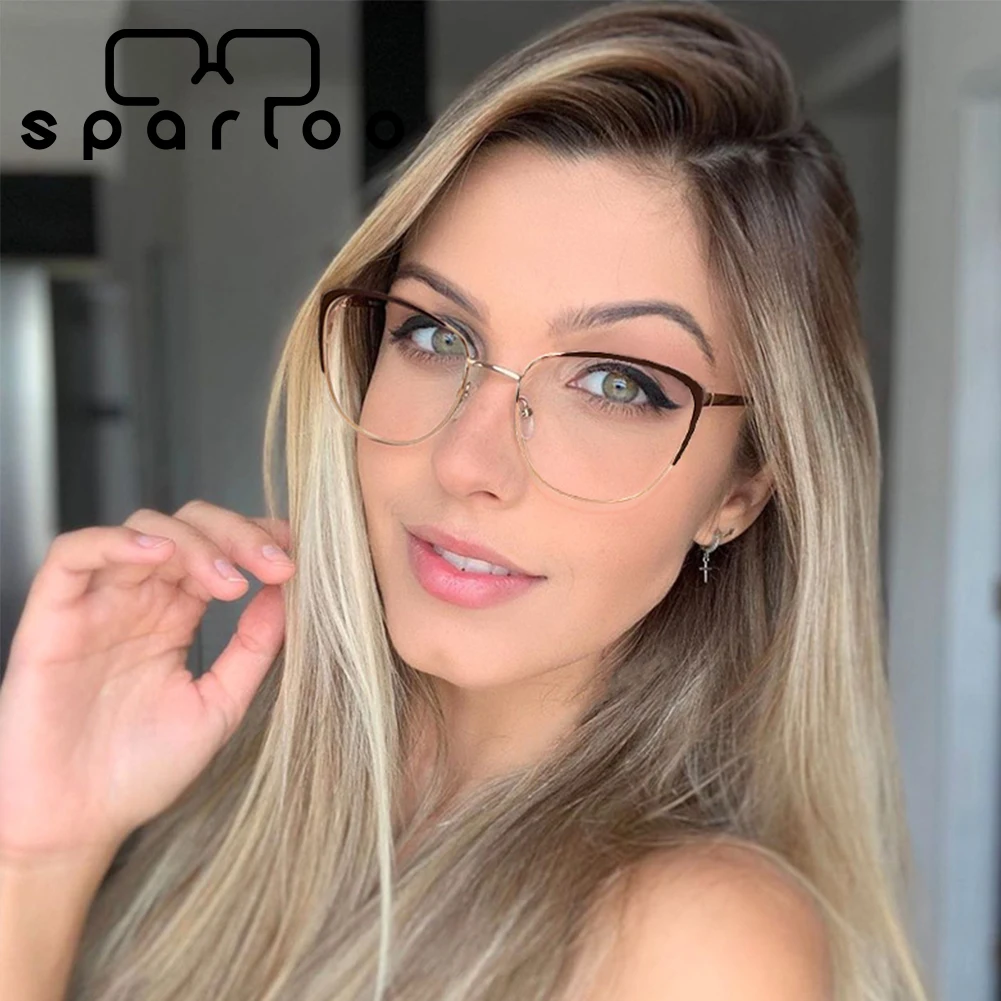 

Sparloo 2082 New Metal Cat Eye Eyewear Optical Glasses Women Cat Eye Designer Fashion Eyeglasses