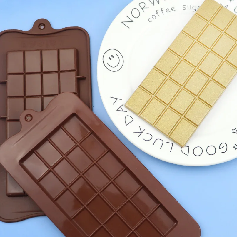 

Wholesale Silicone chocolate block Silicone fondant mold Large chocolate plate shape DIY mold, Coffee color