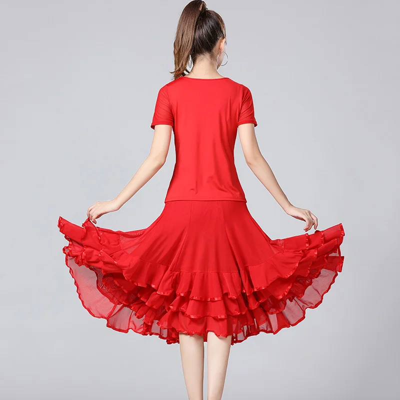 New Lady Ballroom Dance Skirts Female Waltz Modern Dancing Skirts Tango Performance Costume