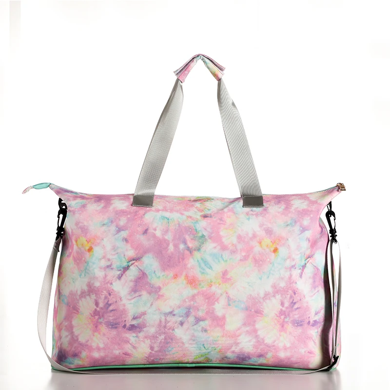 

Embroidery Weekender Bag Custom Tie Dye Waterproof Overnight Bags Spent The Night Duffle Bag