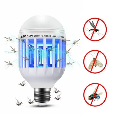 

Amazon Hot selling LED UV Light E26 E27 9W 15W 20W Bulb flying insect mosquito killer Trap Lamp for Indoor Outdoor