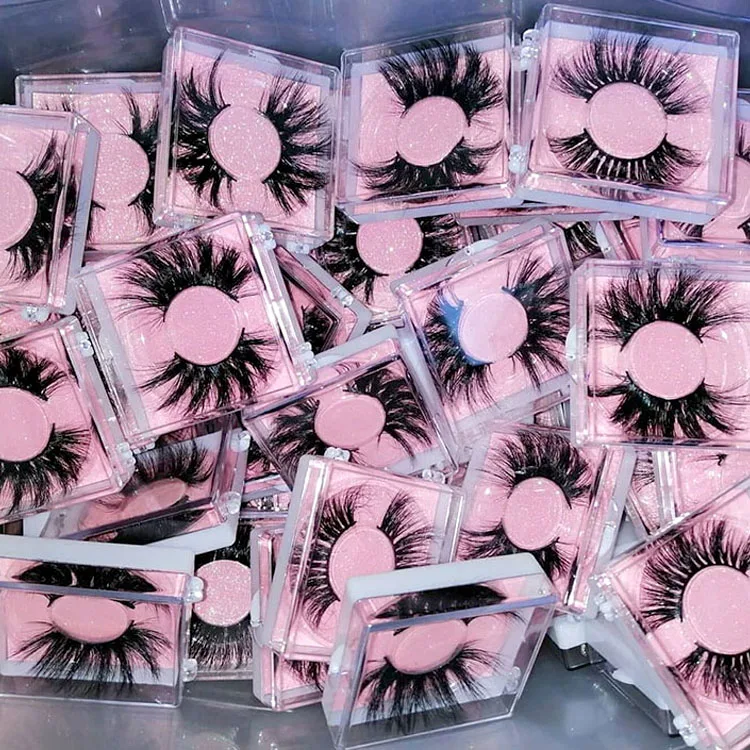 

Wholesale New styles Free Sample Private Label Real Fluffy Wispy Mink 25mm Handicraft Eyelashes With High Quality, Natural black