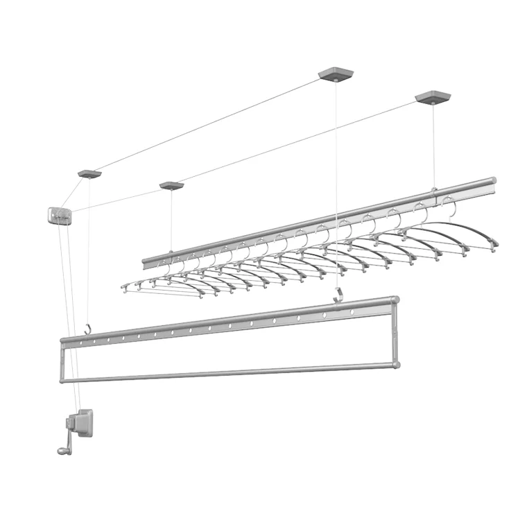

High Quality Balcony Aluminum Clothes Ceiling Mounted Hand Lifting Clothes Drying Rack