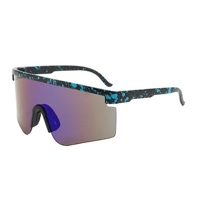 

Custom Cycling Glasses Gafas Ciclismo Oversized PC Frame Large Lenses UV400 Spring Hinge Outdoor Sports Sunglasses