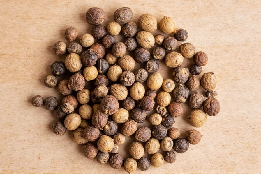 Spice cabinet with stored peppercorns