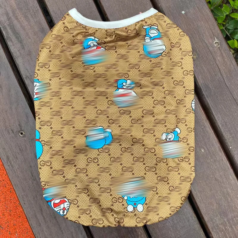 

Stretch mesh breathable luxury printing designer big dog pet vest summer pet clothing
