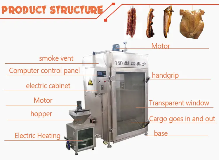 Stainless Steel Fish Smoking Kiln/ Fish Smoking And Drying Machine