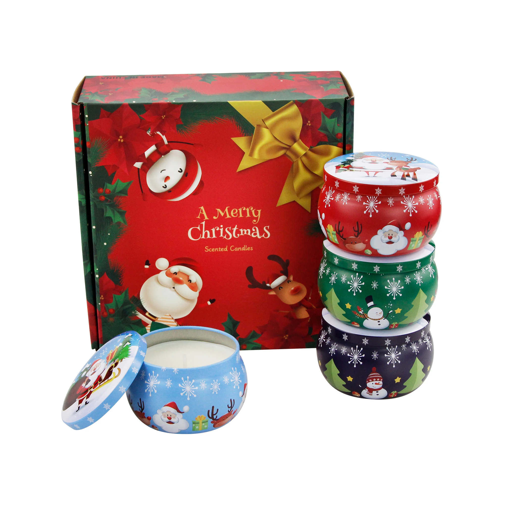 

Christmas Gift Pack 4.4 oz Custom Soy Wax Decorative Fragrance Perfume scented Candle Gift Set