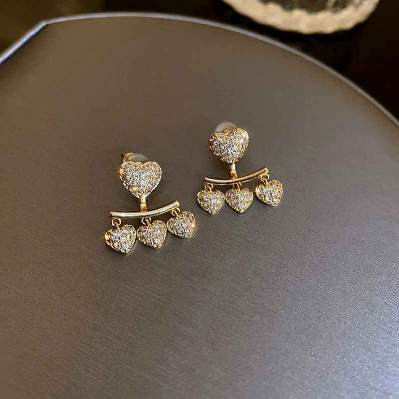 

fashion real gold plated heart crystal 2022 new arrivals earrings