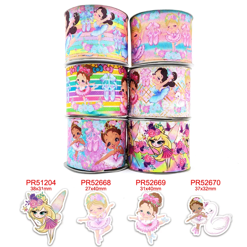

New arrival cartoon character printed grosgrain ribbon logo with planar resin accessories for hair bows 42544, As picture