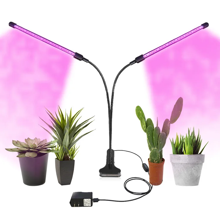 

2021 20W Dual Head Strip USB Phyto Lamp Full Spectrum Control Flexible Clip Plants Seedlings Flower Indoor Plant Light LED Grow