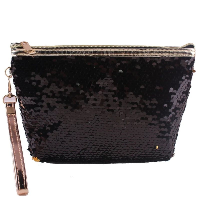 

Shiny Black Custom Zipper Good Price Makeup Cosmetic Travel Storage Bag For Woman, Green, blue, black, white and color