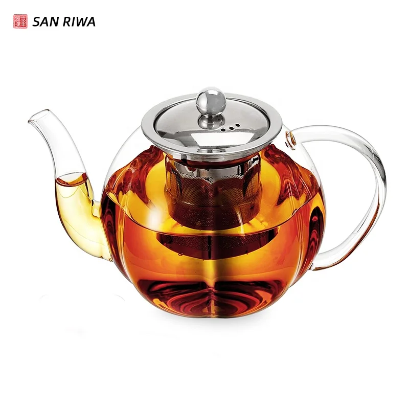 

High Borosilicate Clear Glass Teapot Set Custom Tea Pot Glass With Infuser, Transparent