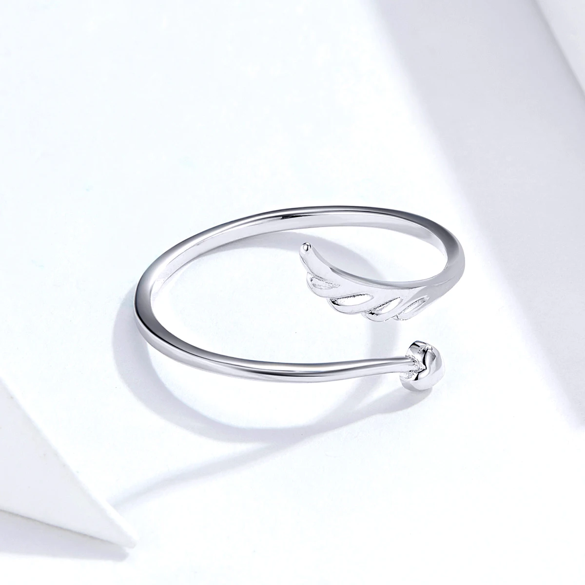 

Simple fashion jewelry Angel wing Guardian Silver 925 Adjustable ring for women