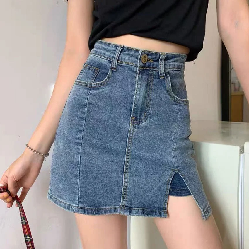 

Hot Sale New Fashion Short Bodycon Summer Jean Skirt Jupe Jeans Falda Corta De Jean mini Casual Denim