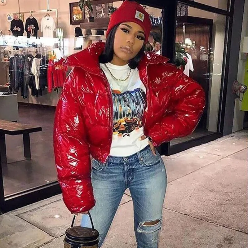 

New design boutique guangzhou high quality winter short bubble winter coat for women