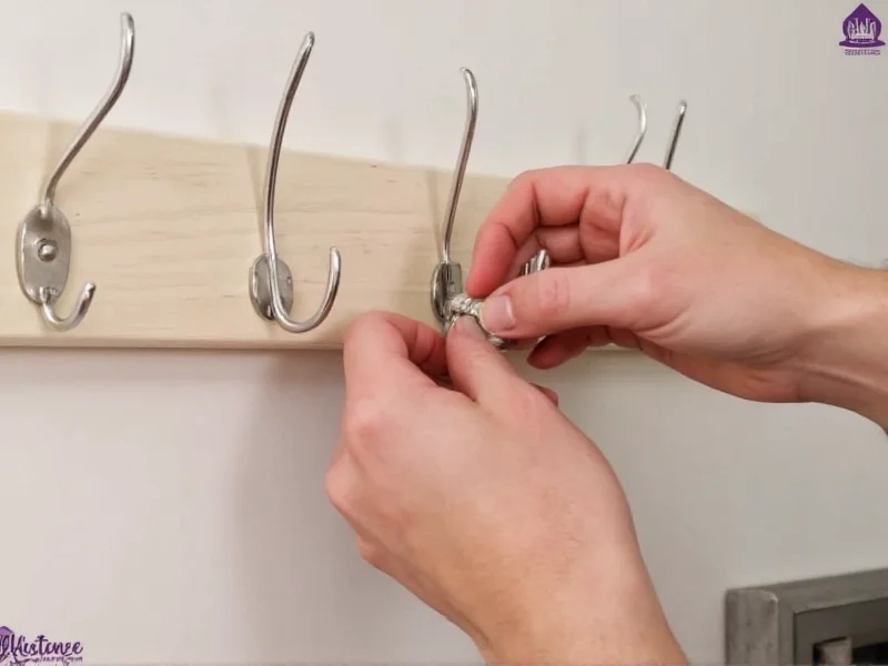 Proper hook installation technique for DIY coat rack