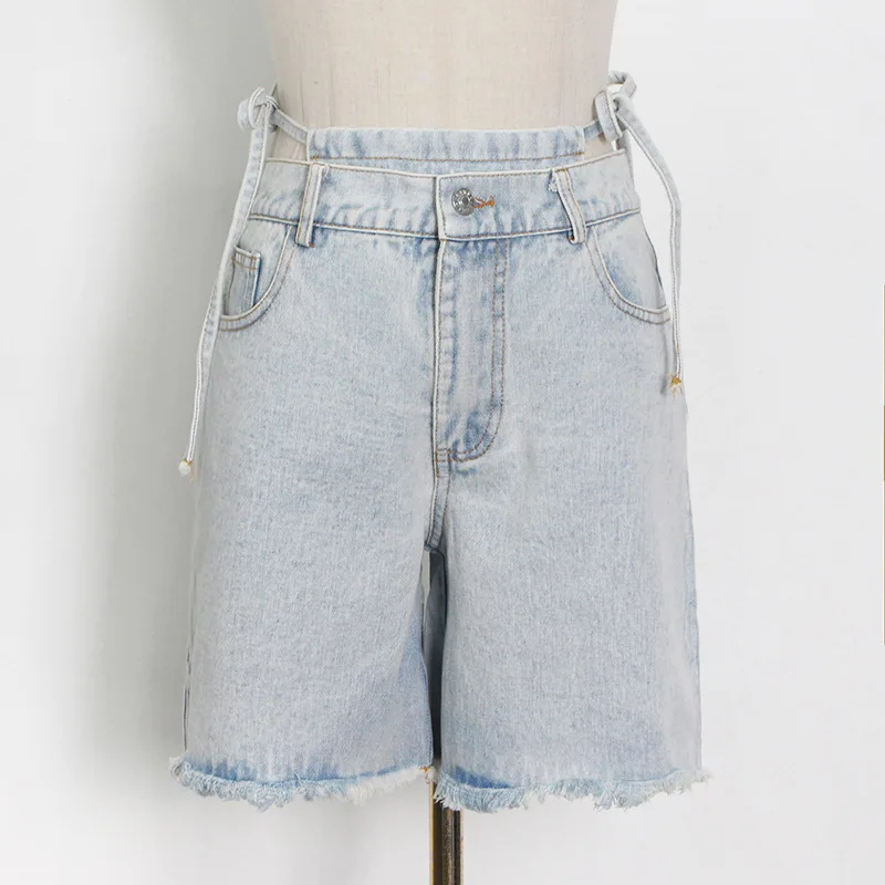 

2021 new arrivals summer collection fashion brand tear design high street women short denim jeans