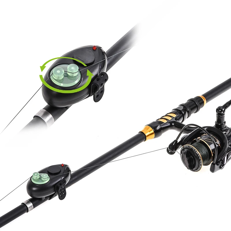 

Wholesale Fishing Electronic LED Light Fish Bite Sound Alarm Bell Clip On Fishing Rod Black Tackle, As pic shown
